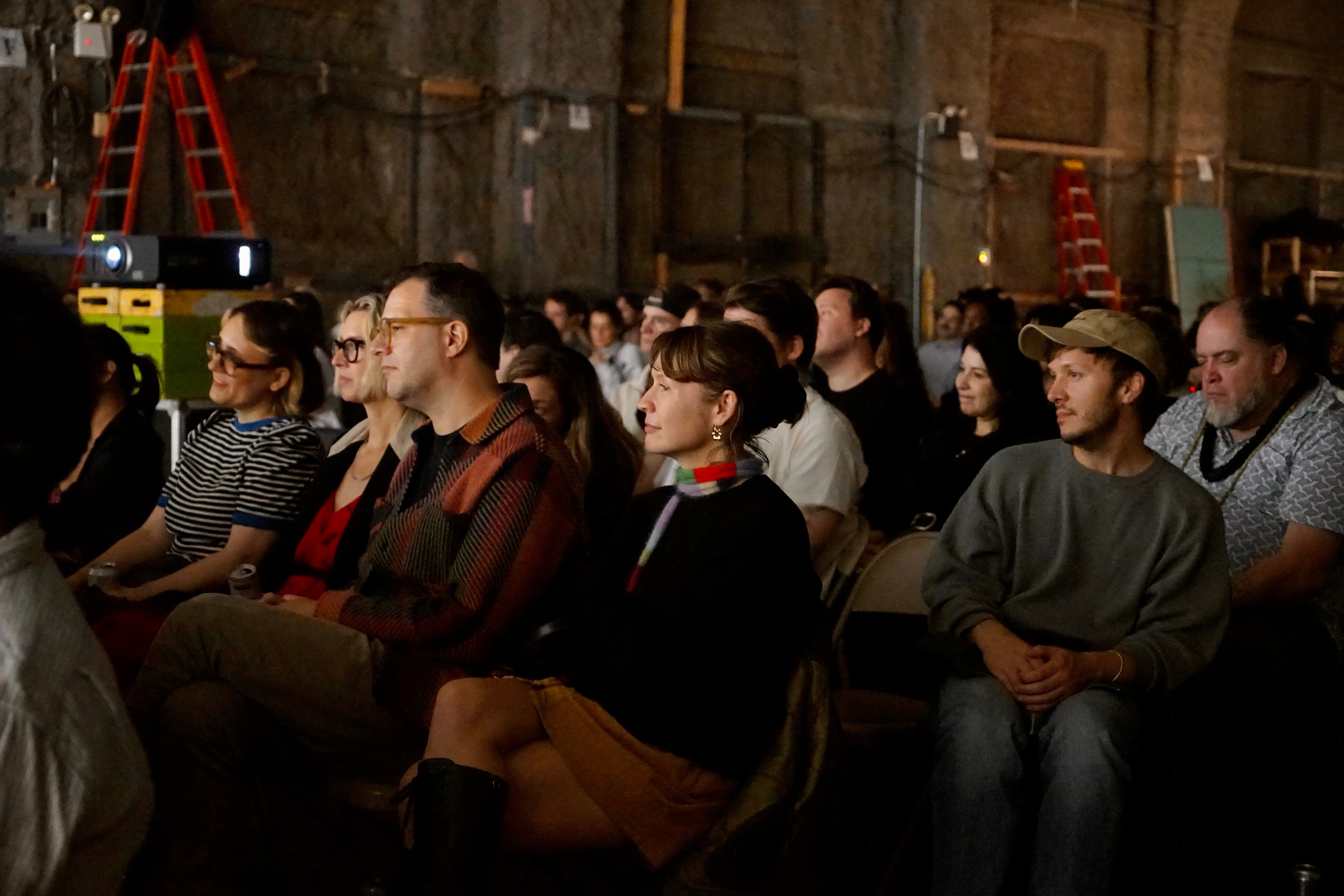 The audience watching the show